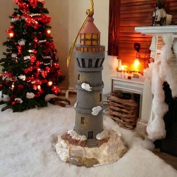 Thomas Kinkade Lighthouse Ornament Christmas Resin Kurt Adler Victorian Vintage. - Picture 12 of 12